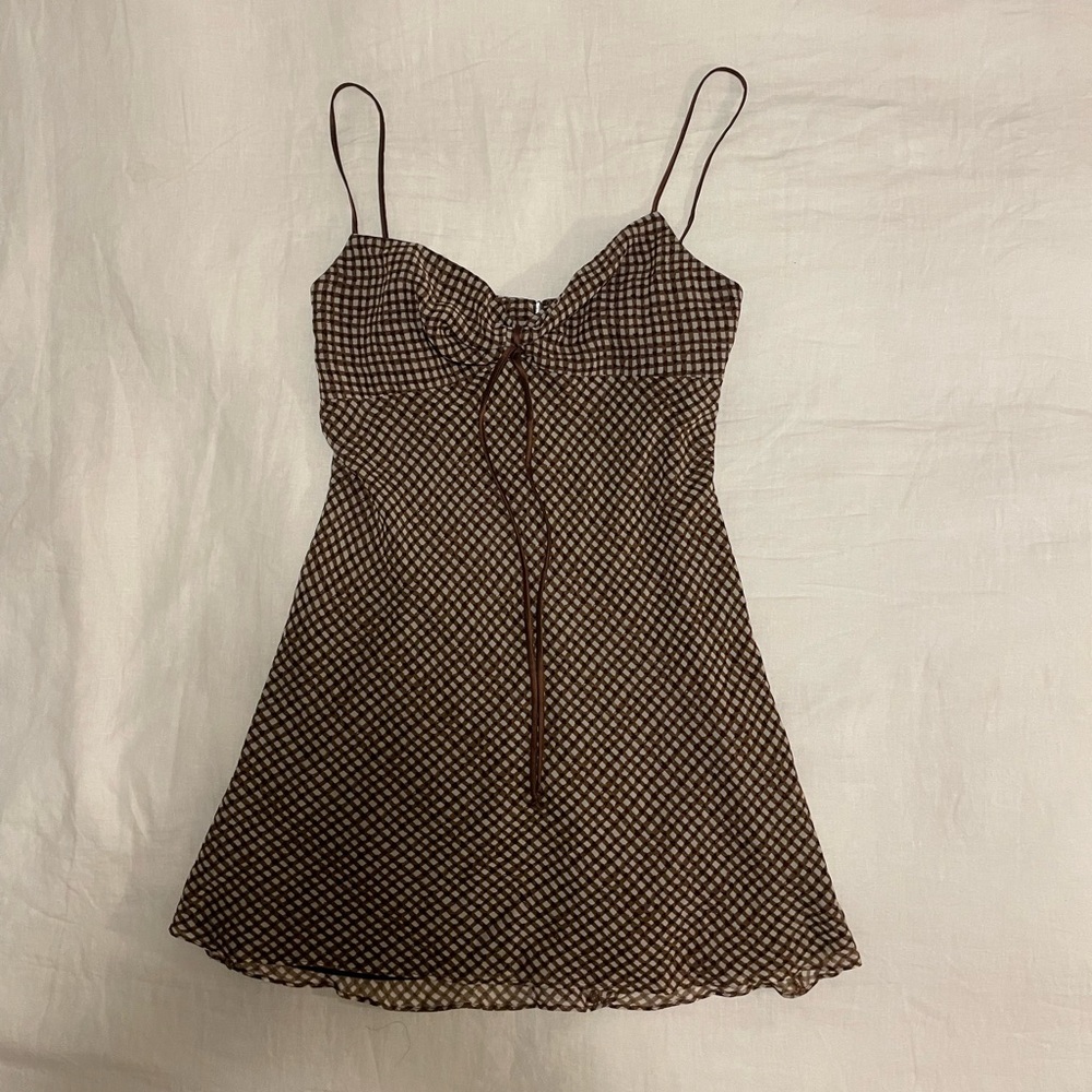 SOLD DO NOT BUY NWT Bec and Bridge Sherry Check Silk Mini Dress